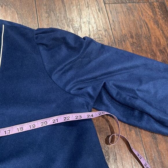 Rare VTG 1986 Wolverine  Velour Robe Size XL Navy Blue Long Zip Front new Sample - Picture 7 of 9